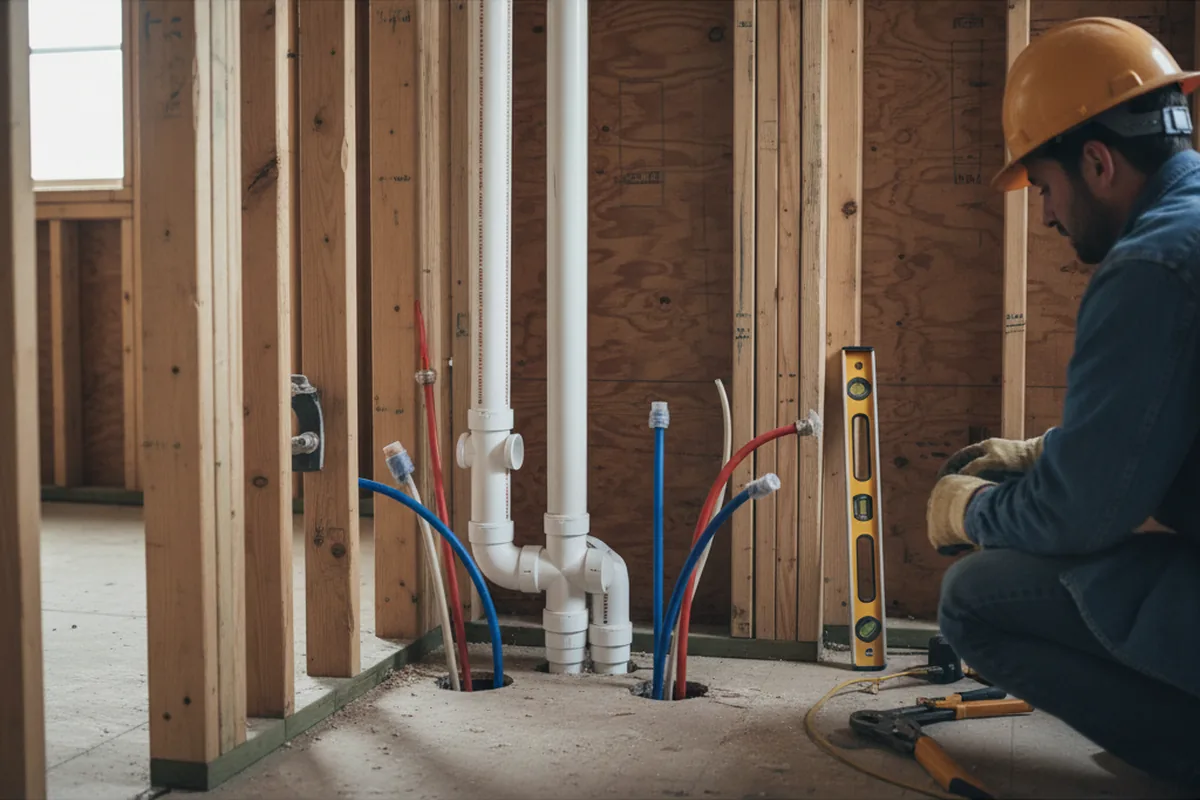 Drain and supply rough-in during Drain Cleaning in Osceola